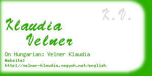 klaudia velner business card